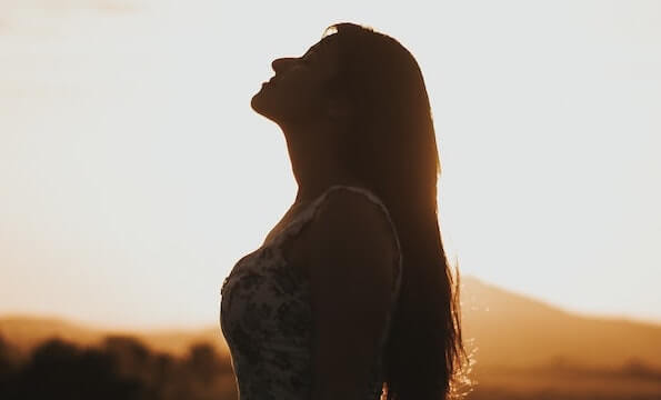 Girl at sunset